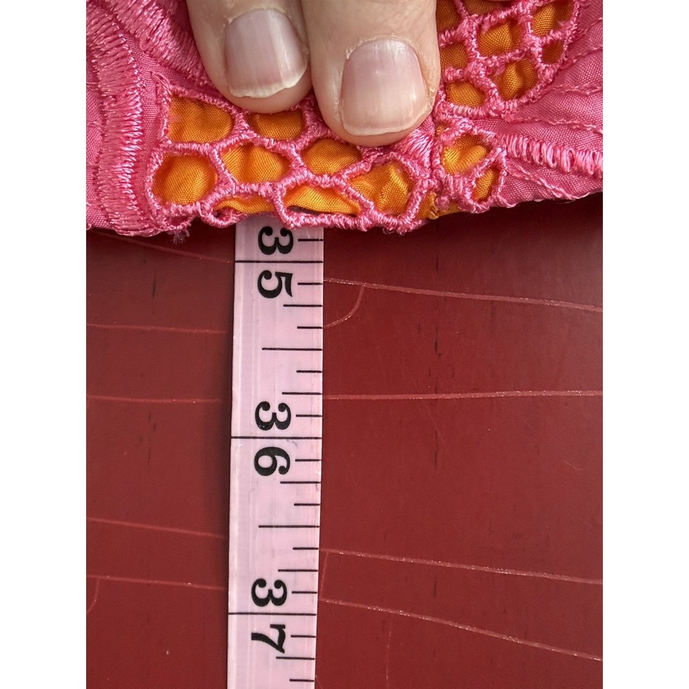 Lilly Pulitzer Silk Dress 4 One Shoulder Pink Lace Teresa Hotty Double Nothing - Picture 11 of 12